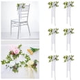 thumbnail image 1 of 6Pcs Wedding Chair Decorations Pew Flowers For Wedding Aisle Decoration Pew Flowers With Artificial Flowers Eucalyptus And Ribbons For Church Chair Party Ceremony, White, 1 of 6