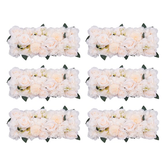 6Pcs Wedding Table Flowers Artificial, 52x28cm Champagne, Realistic Silk Centerpiece, Faux Floral Arrangement for Wedding Party