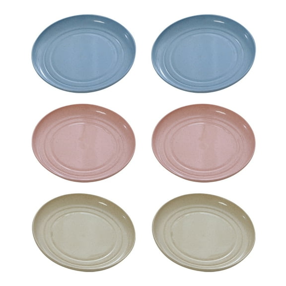 6Pcs Wheat Straw Plates Household Saucer Food Storage Plate Safe Tableware