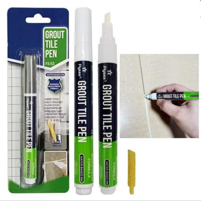 6Pcs White Grout Pen Tile Paint Repair, 4.5mm, Waterproof, Quick Drying, for Cleaner & Repair