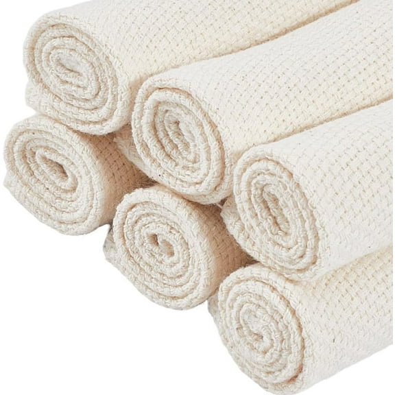 6Pcs White Punch Needle Fabric Pure Cotton 8x7.9In Embroidery Sewing Hooking Overlocking Cloth Pre-Cut Tufting Rug-Punch Handwork Carpet for Needlework DIY Art Crafting Decoration