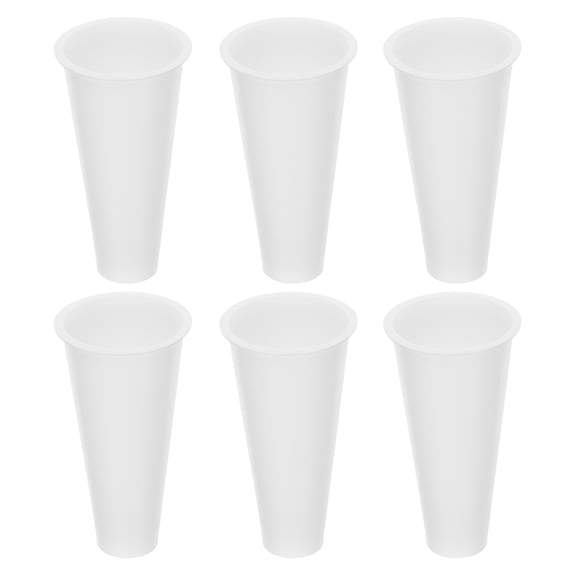 6Pcs White Vase Insert for Gravesite Flowers with Well Balanced Tapered Design