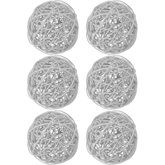 6Pcs Wicker Dried Vine Balls, 3.9 Inch Rattan Balls Decorative Orbs Vase Fillers Ornaments for Wedding Christmas Birthday Party Table Centerpiece Bowls Home Decoration(silver) -
