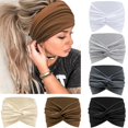 thumbnail image 1 of 6Pcs Wide Headbands for Women Knotted No Slip Head Bands Soft Turban Headband Hair Accessories Boho African Head Wraps for Women Yoga Workout, 1 of 6