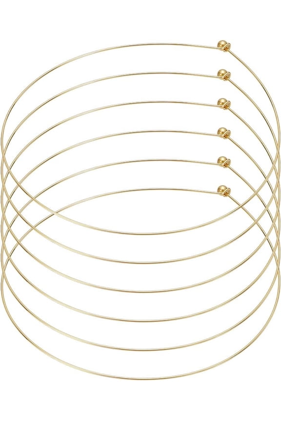 6Pcs Wire Wrap Collars Necklaces Metal Plain Chocers Collar Necklace Open Choker Necklaces for Women Open Choker Necklace Gifts for DIY