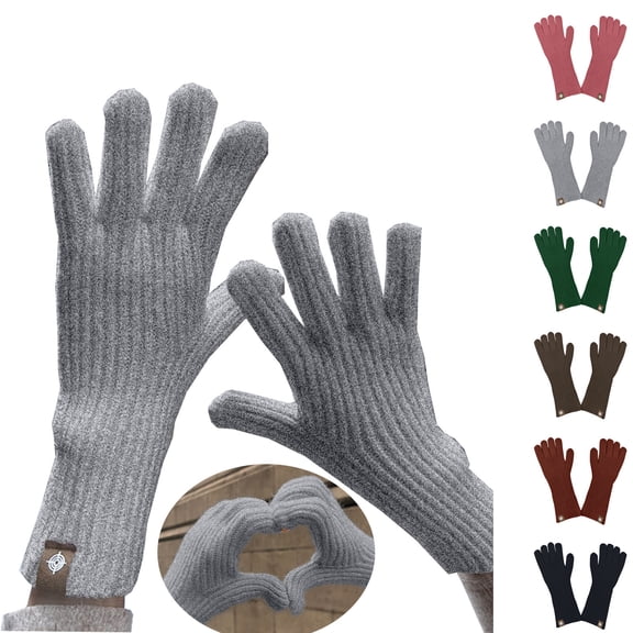 6Pcs Women's Touchscreen Gloves Under $5! Kadlawus Women's Long Knitted Winter Gloves, Touch Screen Two-Finger Gloves, Fleece-Lined Warm Gloves for Cycling, Ski, Outdoor, Gift for Her, Thermal Gloves