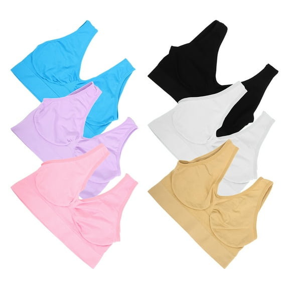 WRITWAA Women's Sports Bras 6-Pack Sweat Absorbent Workout Bras for Running Yoga Gym Fitness