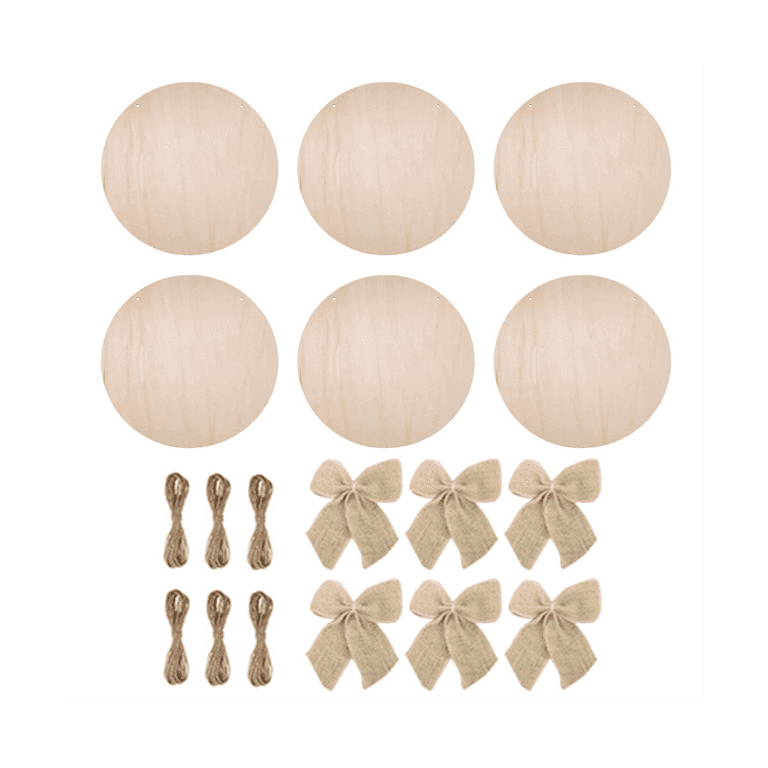 6 Pcs Unfinished Wood Rounds 12 Inch Hanging Wood Circles for Crafts Rustic  Wood Sign Blank Wood Plaques for Crafts Wooden Door Hangers for DIY