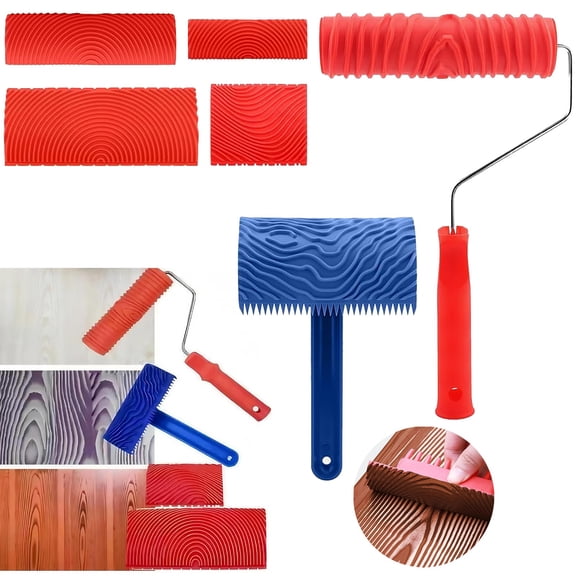 6Pcs Wood Grain Tool Natural Woodgrain MakerforDecorative Painting Wood Graining Tool Set Enhance Your DIY Projects With Wood Grain Patterns, 6-Pack Wood Graining Tool Set