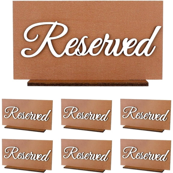 6Pcs Wood Reserved Table Signs for Wedding,Wooden Double Sided Table Reserved Signs for Wedding Tables Guest Reservation Seat Sign,Table Sign for Party Reception Restaurant Chair Church Pew