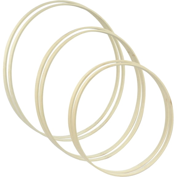 6Pcs Wooden Bamboo Floral Hoops, 3 Sizes Macrame Hoop Set Craft Bamboo Rings for DIY Making Wedding, Christmas Wall Hanging and Dream Catcher(8/10/12 inch)