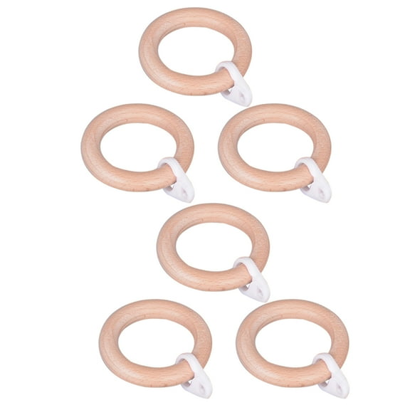 FENGGUIQU Wood Curtain Drapery Decorative Home Window Treatment Hardware 6 Pieces