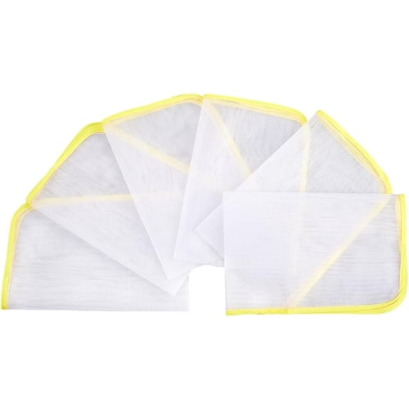 6Pcs Yellow Ironing Cloth Ironings Scorch Mesh Clothes Heat Resistant Pad High Temp Protective Pressing Pads Iron Insulation Net Fabric for Protect Fabrics Sewing Protector Tool Home Reusable