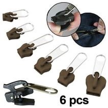 6Pcs Zip Slider Instant Repair Kit Replacement Zipper Pull Kit for Bags Jackets Luggage Backpacks