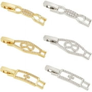 NOBRAND 6Pcs Zirconia Watch Extender Platinum Golden Necklace Bracelet Extender Chain Extension Clasp with Cubic Zirconia