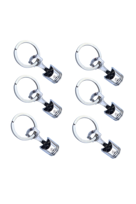 6Pcs/pack Automotive Piston Keychain Heavy Duty Metal Construction Backpack Decoration Car Show Accessory Gift Item