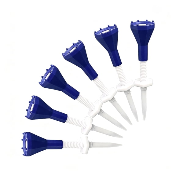6Pcs/pack Golf Tees Set With Shock Absorbent Silicone Head Adjustable Height Stable Base For Consistent Shots