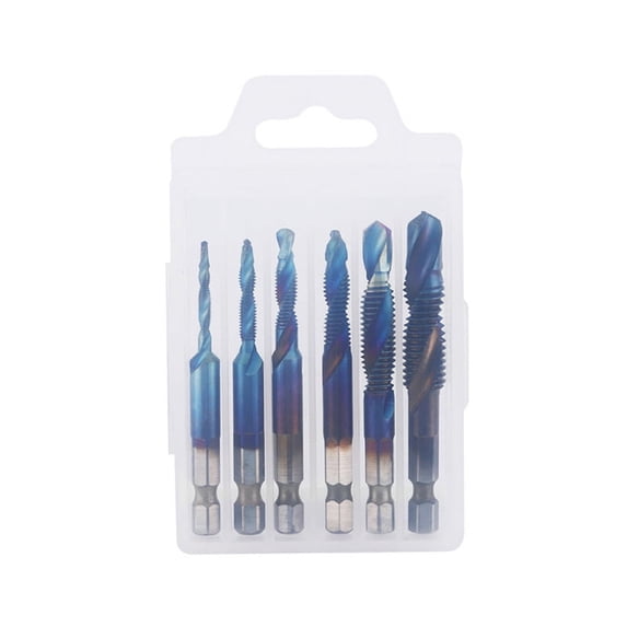 6Pcs/set Hand Tap Drill Bits M3 M4 M5 M6 M8 M10 High Speed Steel Hex Shank Machine Taps Kit Screw Tapping Bit Tool
