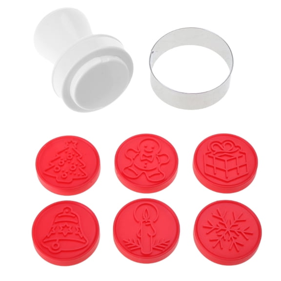 6Pcs/set Mid-autumn Festival Round Flower Mooncake Mold DIY Cake Decor Hand Pressure Fondant Moon Cake Decorating Tools