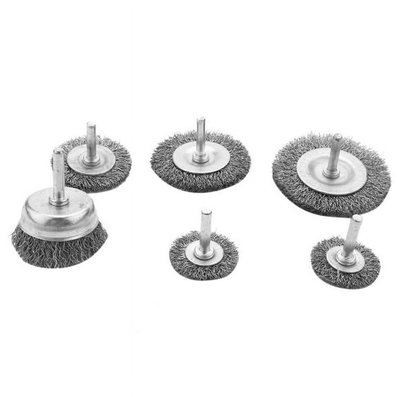 6Piece Wire Wheel Cup Brush Set 0.0118In Coarse Crimped Steel