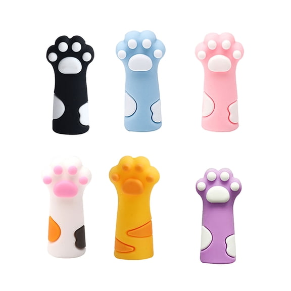 6Pieces Cartoon Cats Claw Pen Caps, Silicone Pencil Protectors for Students and Professional