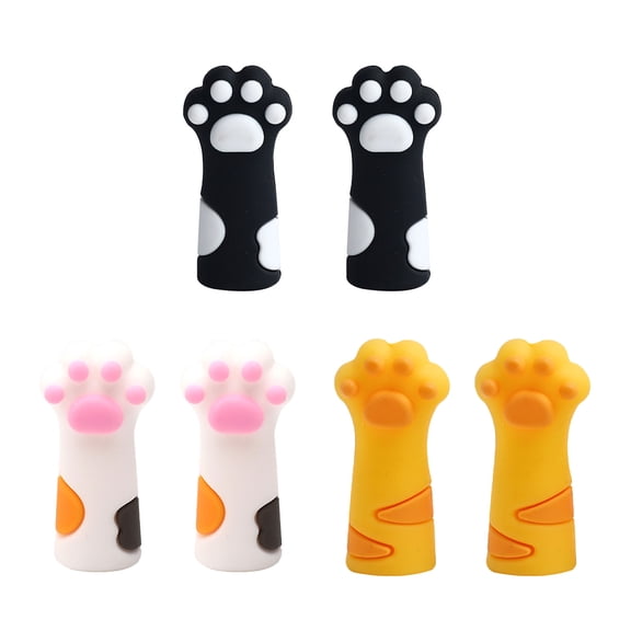 6Pieces Cartoon Cats Pen Caps, Silicone Pencil Protectors for Students and Professional