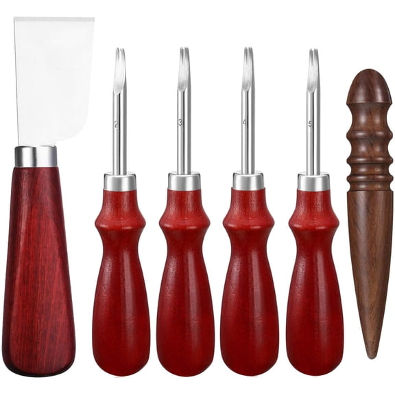 6Pieces Edge Leather Beveler Craft Edge Beveler Cutting Beveling Leather Skiver Tool for DIY and Sandalwood Burnisher(1.5 Mm, 1.2 Mm, 1.0 Mm, 0.8 Mm)