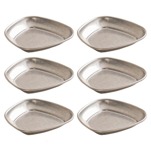 6Pieces Effective Stainless Steel Miniature Bowls Tray For Dips And Seasonings