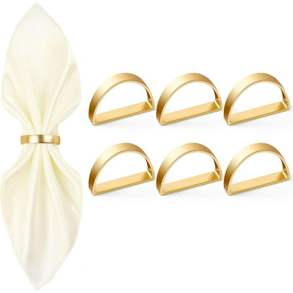 6Pieces GoXteam Napkin Rings Metal Spiral Napkin Rings, Simple Alloy Napkin Rings Serviette Napkin Holder Ring for Weddings, Receptions, Dinner Party, Banquet, Buffet Table