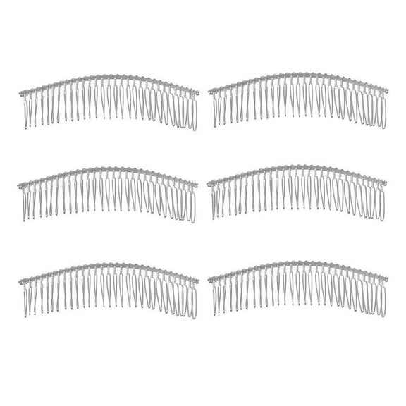 6Pieces Metal Hair Combs Clips Comb Slides 30 Hair Accessories
