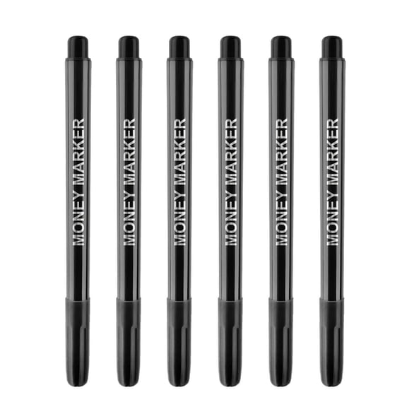 6Pieces Multipurpose Detection Pens Bill Detection Marker Perfect for Banknotes and Documents Plastic Construction