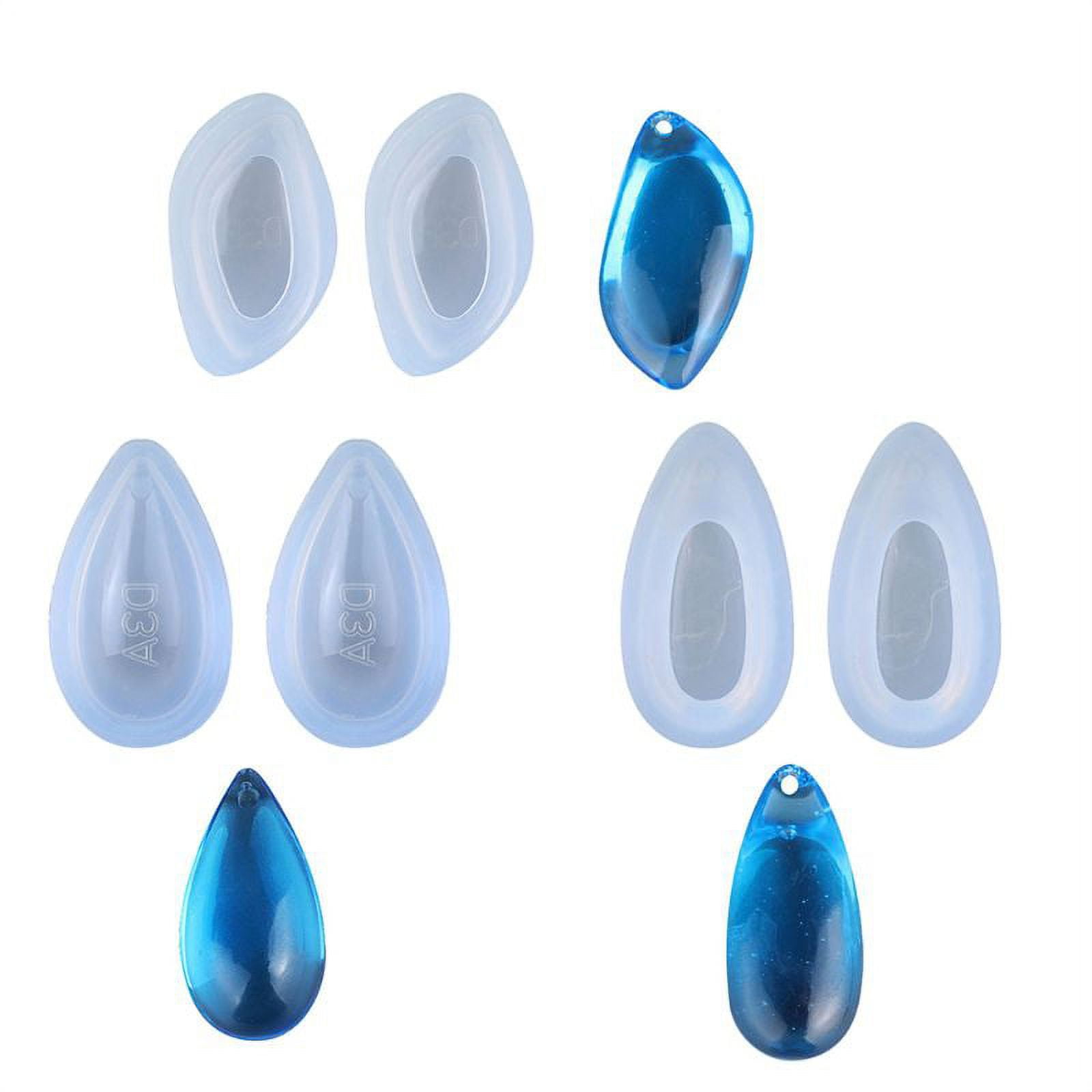 2pcs Resin Epoxy Earring Molds, EEEkit Silicone Casting Molds for Jewelry Resin Craft Casting, Leaf, Teardrop, Round, Heart Shaped, Snowflake Pendant