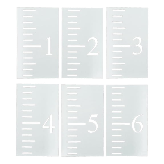 6Pieces Scale Templates Set Growth Chart Rulers Stencil Rural Home Wall Decors Templates Painting Rulers