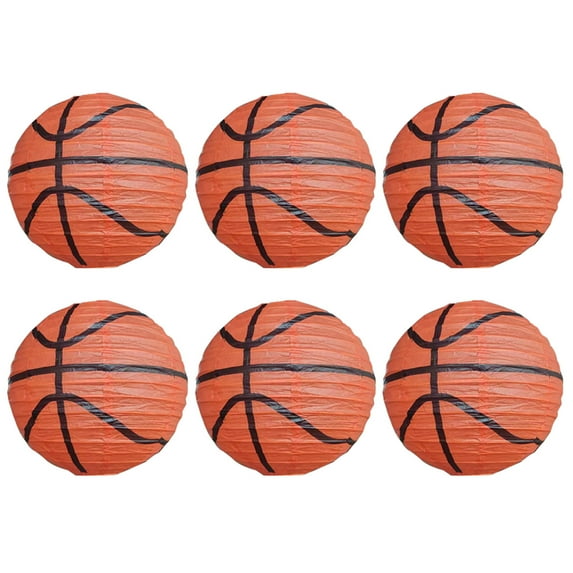 6Pieces Sports Themed Paper Lamp Japanese Decoration for Sport Themed Birthday Party Table Centerpieces