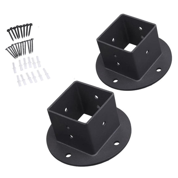 6Pieces Sturdy Metal Post Base Anchors with Powder Coating for Fence Railing Privacy Panel Gazebos and Pergolas