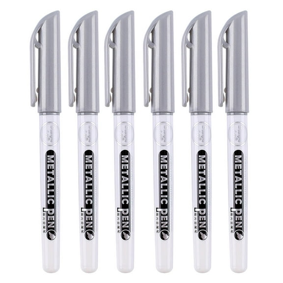 6Pieces/set Gold Silver Epoxy Resin Drawing Pen Gold Leafing Point Pen Marker