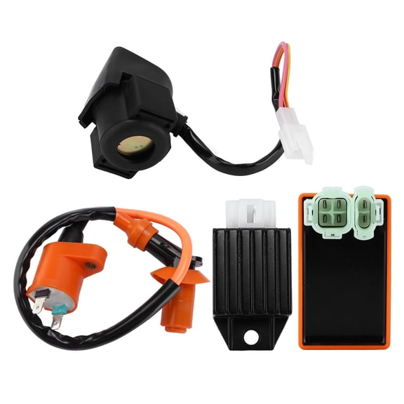 6Pin CDI Module Ignition Coil 4Pin Rectifier Starter Relay Solenoid for 4 Stroke 50cc 70cc 90cc 110cc 125cc ATV