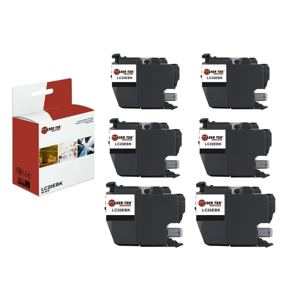 6Pk LTS LC-20E Black HY Compatible for Brother MFCJ5920DW J985DW Ink Cartridge