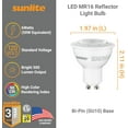 thumbnail image 1 of Sunlite LED MR16 7W 500lm 3000K GU10 Base, 90 CRI, Dimmable, 120V, 6pk – 50W Eq, ETL, Title-20 Listed, 1 of 5