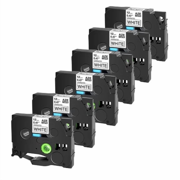 6Pk Tze-231 Label Tape Black/White Tz231 For Brother P-Touch Pt-H110 Maker 12Mm