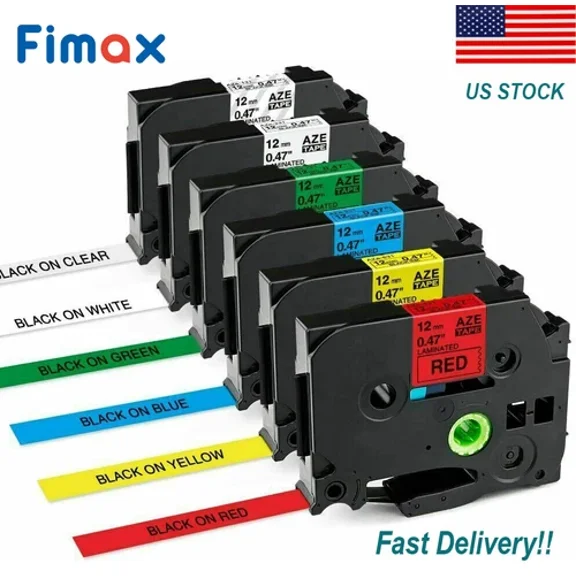 6Pk Tze/Tz 231 131 731 Label Tape 12Mm Compatible Brother P-Touch Pt-H110 D450