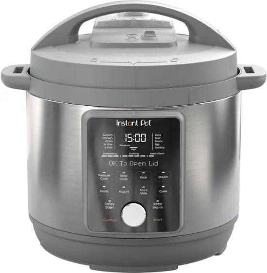 6-Quart Black and Silver Stainless Steel Digital Pressure Cooker