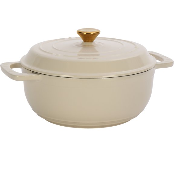 6QT Enameled Cast Iron Dutch Oven with Upgraded Textured Handles, Heavy-Duty Cookware, Nonstick Cookware for Baking, Stewing, Braising and Roasting, White