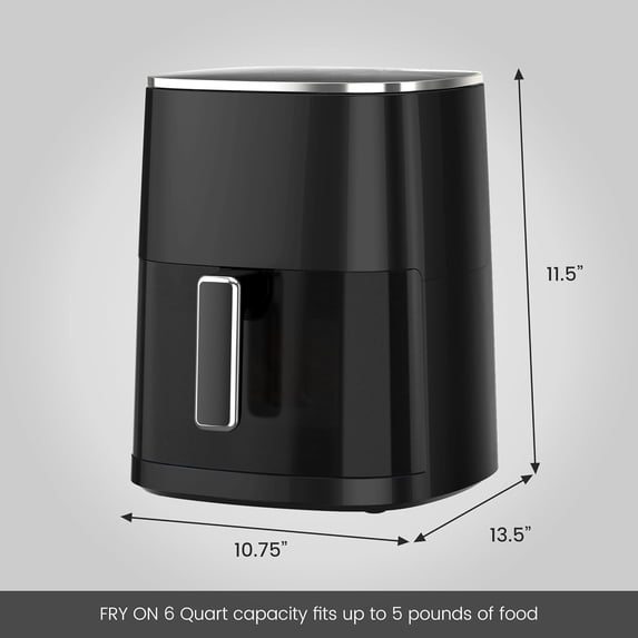 6QT Square Fryer with Visual Window, 12 Preset Modes, Non-Stick Basket for Healthy Cooking