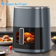 6Qt Air Fryer, Gray 12-in-1 Functions Air Fryer, Automatic Shutoff, Built-in Timer, Basket, Oil, Frying 400 F Max