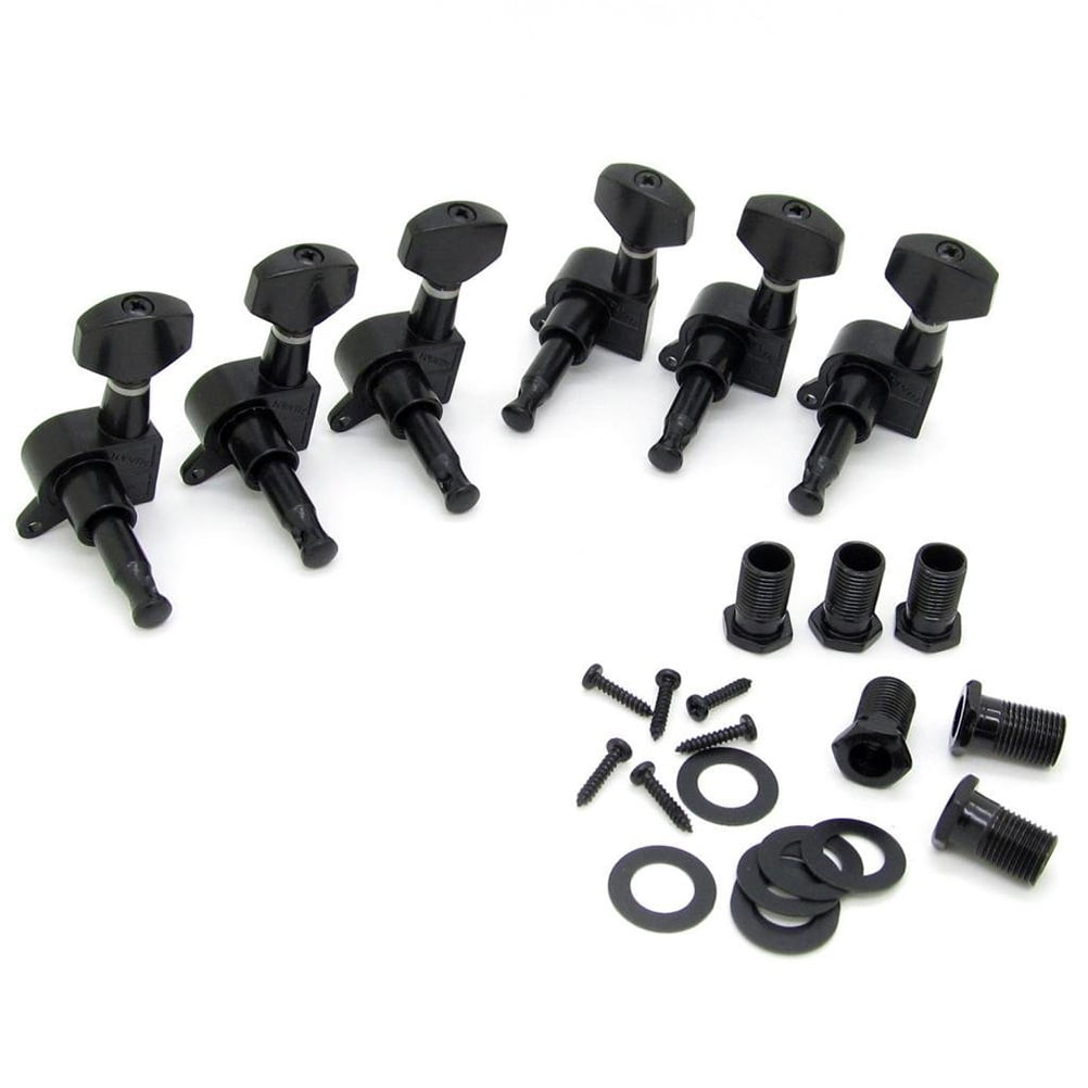 6R Right Black Electric Guitar String Tuning Pegs Keys Tuners For Strat