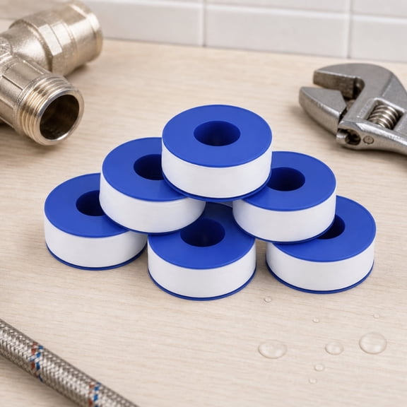 6Rolls 0.7 Inch(W) X 787 Inches(L) Teflon Plumbers Tape,Pipe Sealing & Plumbing Thread Tape,PTFE Water Sealant Seal for Shower Head,White