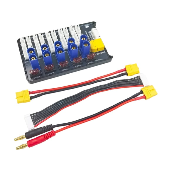 6S Lipoes Parallel Chargers With EC3 Connectors Organized Layout And Overcharge Protections Design