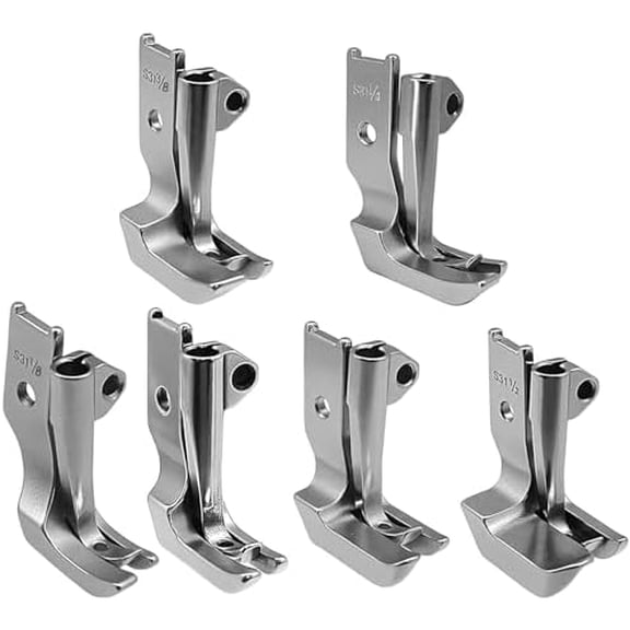 6SET Piping Walking Presser feet Compatible with CONSEW 206RB 225 226R JUKI LU-562/563/1508 Single Needle Industrial Machine Walking Foot(S32 1/8+3/16+1/4+5/16+3/8+1/2)$$Art & Craft