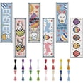 thumbnail image 1 of 6Set Bookmark Cross Stitch Kits Easter Themed Stitch Bookmark Cross Stitch Kits for Beginners with Instructions Punch Needle Kit, 1 of 9